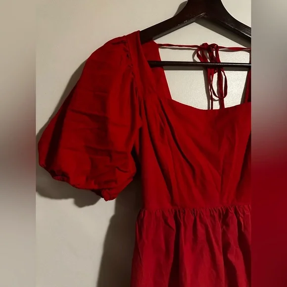 WAYF - Red Open-Back Bow Dress - Picture 3 of 11